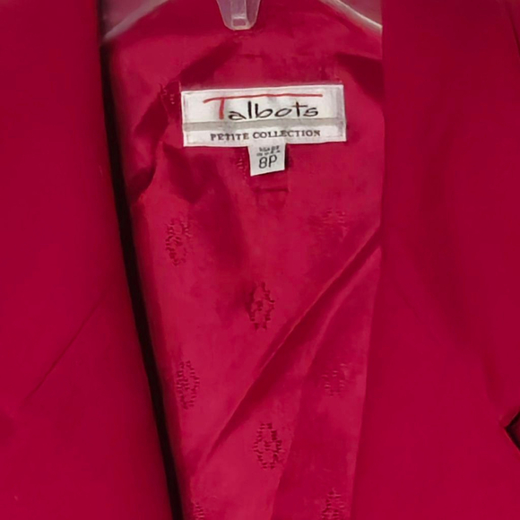 Women's Talbots Red Wool Blazer Jacket Size 8 Petite - Picture 5 of 5